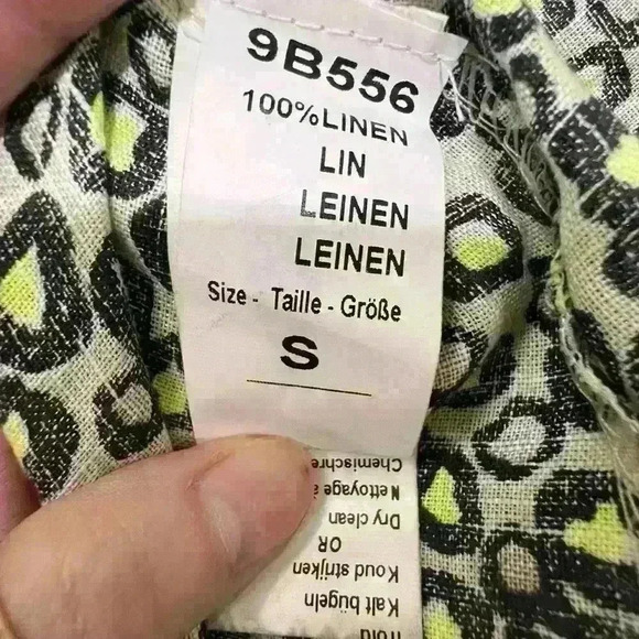 PLAZZA DEL TEMPIO Made in Italy 100% Linen Midi Dress Cheetah Print Sz S NWT - Picture 7 of 11